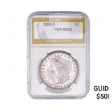 1890-S Morgan Silver Dollar PGA MS62