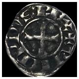 1297-1301 AD Frankish Greece Silver Denier NEARLY