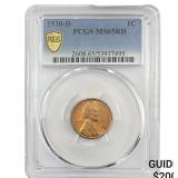 1930-D Wheat Cent PCGS MS65 RD