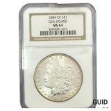 1884-CC Morgan Silver Dollar NGC MS64