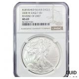 2008-W Rev 07 Silver Eagle NGC MS69