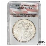 1890 Morgan Silver Dollar ANGS MS66