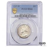 1937-D Washington Silver Quarter PCGS MS66