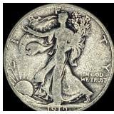 1919-D Walking Liberty Half Dollar NICELY CIRCULA