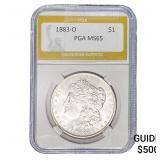 1883-O Morgan Silver Dollar PGA MS65