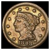 1848 Braided Hair Large Cent NEARLY UNCIRCULATED