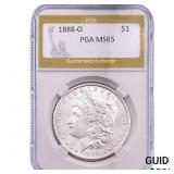1888-O Morgan Silver Dollar PGA MS65