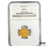 1873 $2.50 Gold Quarter Eagle NGC AU55