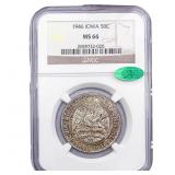 1946 CAC Iowa Half Dollar NGC MS66