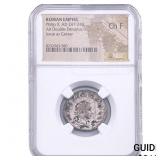 Roman Philip II, AD 247-249 AR Double-Den NGC ChF