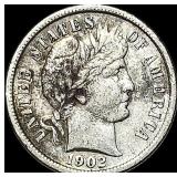 1902-S Silver Barber Dime NEARLY UNCIRCULATED