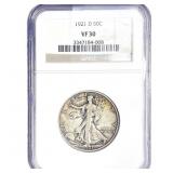 1921-D Walking Liberty Half Dollar NGC VF30