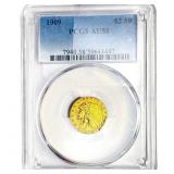 1909 $2.50 Gold Quarter Eagle PCGS AU58