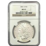 1881-O Morgan Silver Dollar NGC MS63