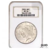 1922 Silver Peace Dollar NGC MS64