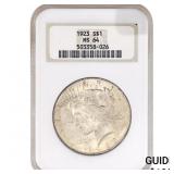 1923 Silver Peace Dollar NGC MS64