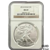 2014 Silver Eagle NGC MS69