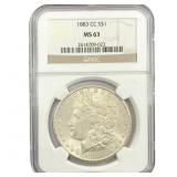 1883-CC Morgan Silver Dollar NGC MS63