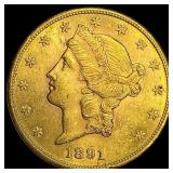 1891-S Liberty Head $20 Double Eagle Gold UNCIRCUL