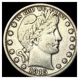 1915-D Silver Barber Half Dollar ABOUT UNCIRCULATE