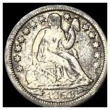 1853-O Silver Seated Liberty Dime ABOUT UNCIRCULAT