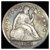 1873-S Silver Seated Liberty Dollar ABOUT UNCIRCUL