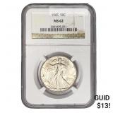 1945 Walking Liberty Half Dollar NGC MS62