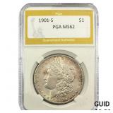 1901-S Morgan Silver Dollar PGA MS62