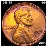 1955/55 DDO Wheat Cent CHOICE BU RD