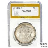 1884-O Morgan Silver Dollar PGA MS65