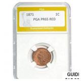 1871 Indian Head Cent PGA PR65 Red