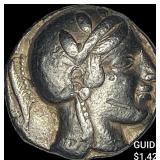 455-440 BC Athens SIlver Tetradrachm CLOSELY UNCIR