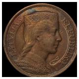 1929 Latvia Silver 5 Lati CLOSELY UNCIRCULATED