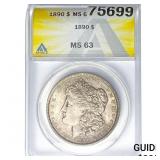 1890 Morgan Silver Dollar ANACS MS63