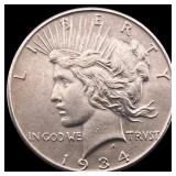 1934 Silver Peace Dollar CLOSELY UNCIRCULATED