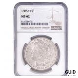 1885-O Morgan Silver Dollar NGC MS62