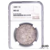 1889 Morgan Silver Dollar NGC MS62