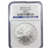 2008 Silver Eagle NGC MS69