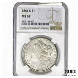 1881-S Morgan Silver Dollar NGC MS67