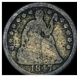 1847 Seated Liberty Half Dime NEARLY UNCIRCULATED
