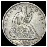 1858-S Silver Half Dollar CLOSELY UNCIRCULATED