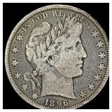1896-O Silver Barber Half Dollar LIGHTLY CIRCULATE