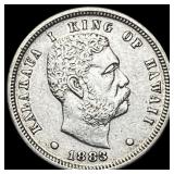 1883 Kingdom of Hawaii Dime NEARLY UNCIRCULATED