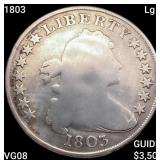 1803 Lg 3 Draped Bust Dollar NICELY CIRCULATED