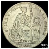 1882 Peru I Sol LIGHTLY CIRCULATED