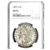 1897-O Morgan Silver Dollar NGC AU55