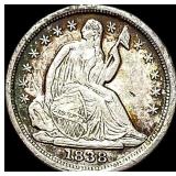 1838 Seated Liberty Half Dime CLOSELY  UNCIRCULAT
