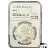 1878 7/8TF Morgan Silver Dollar NGC MS61 Strong