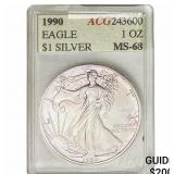 1990 Silver Eagle ACG MS68
