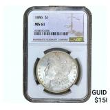 1886 Morgan Silver Dollar NGC MS61